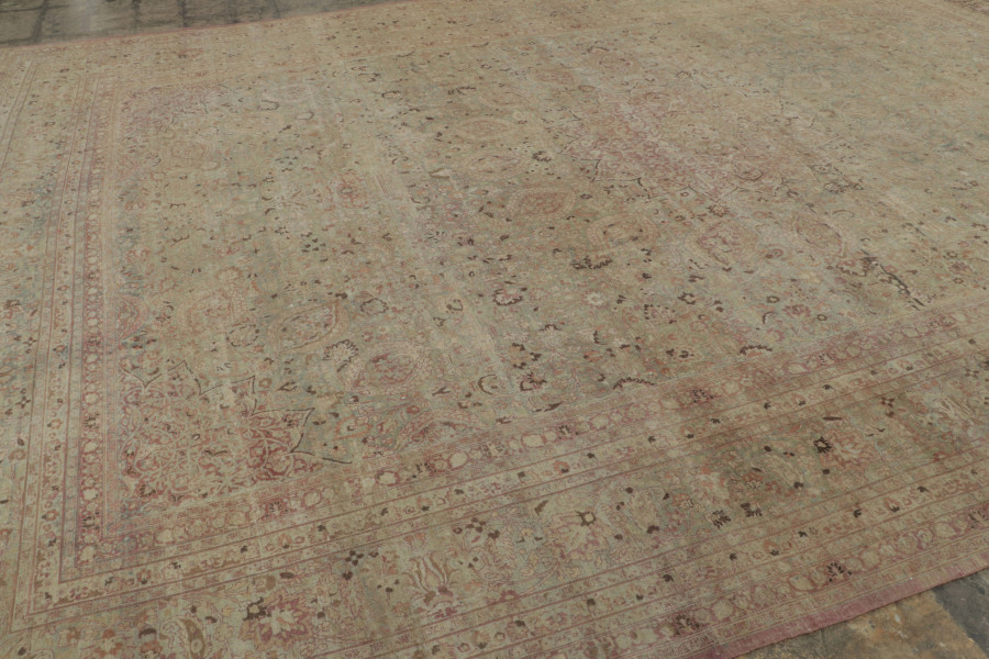 Oversized Antique Persian Mashad Rug
