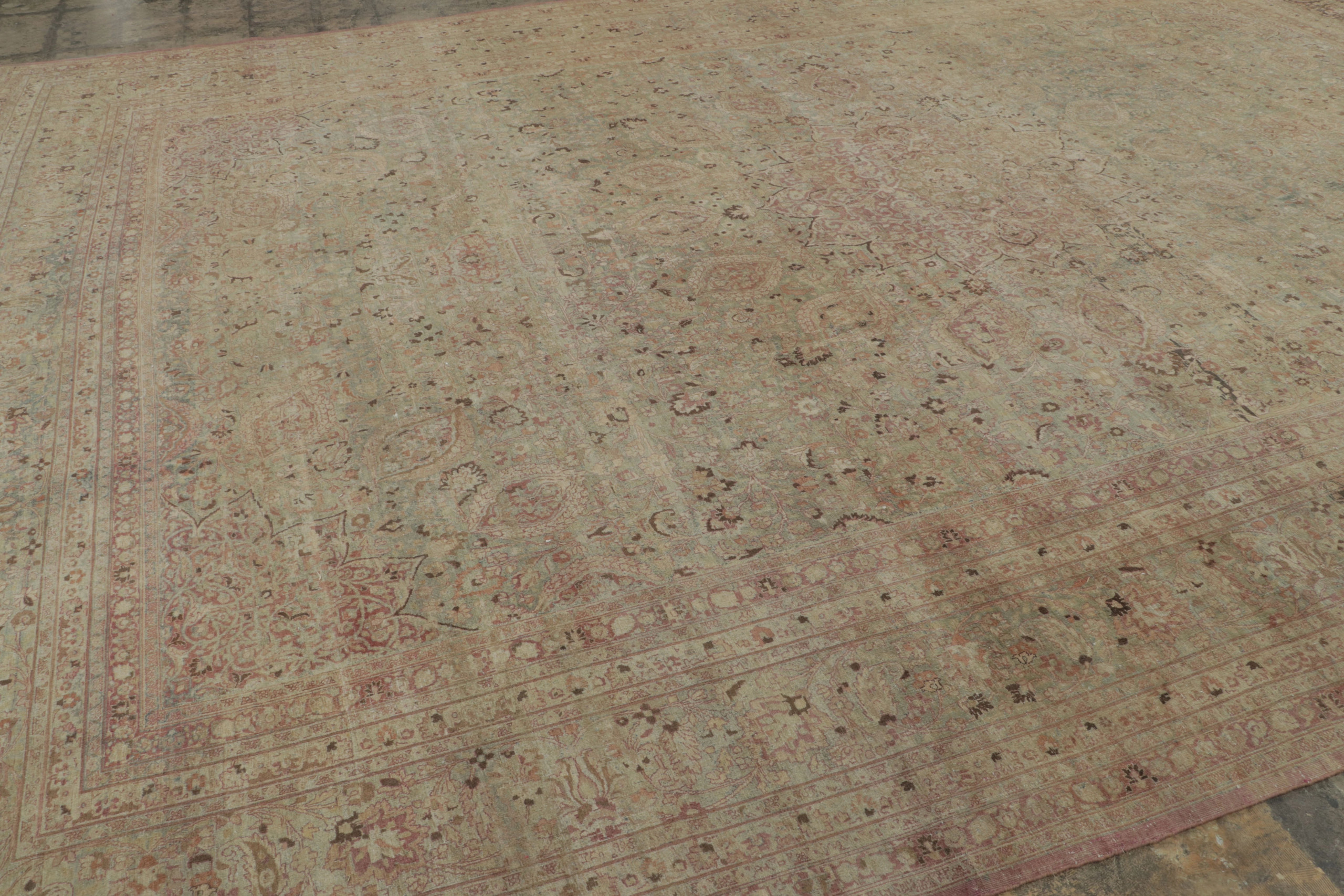 Oversized Antique Persian Mashad Rug