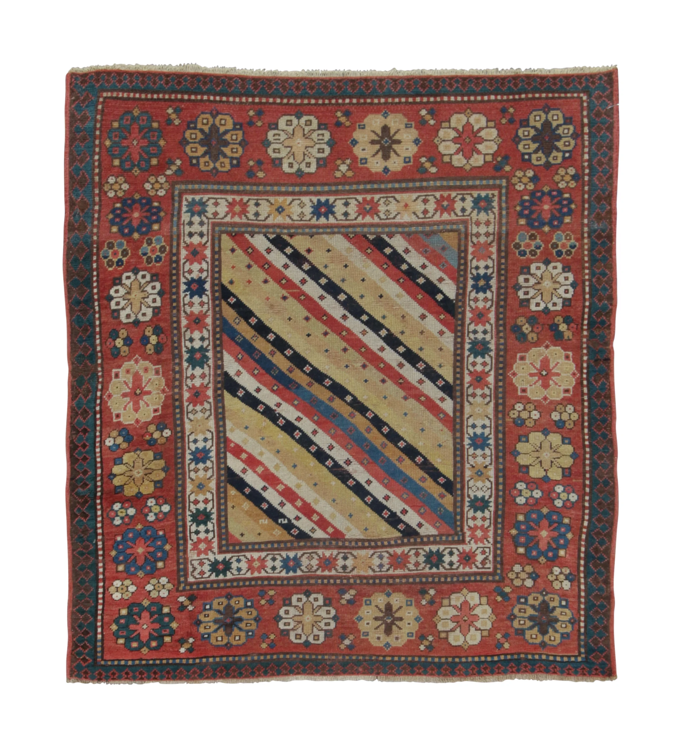 Antique Kuba Caucasus Square Rug