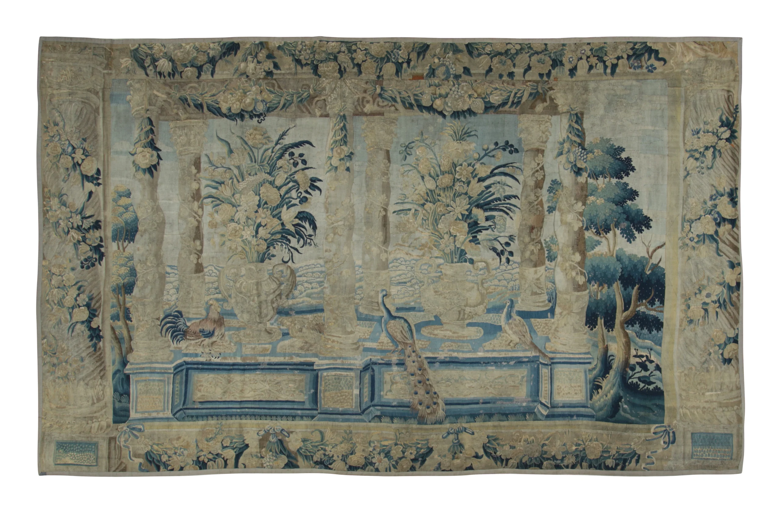 Antique Belgian Pictorial Tapestry