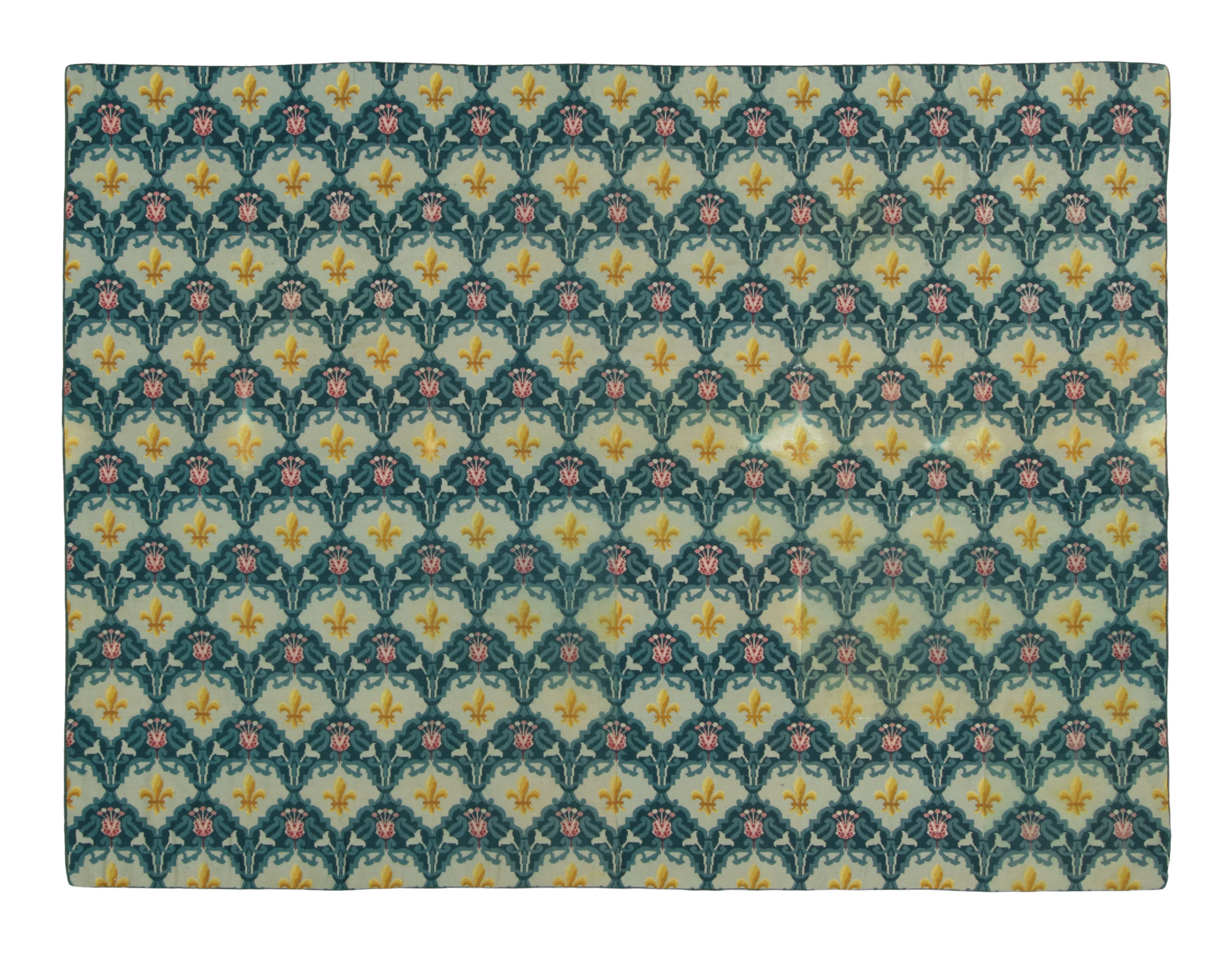 Antique Needlepoint Floral Rug