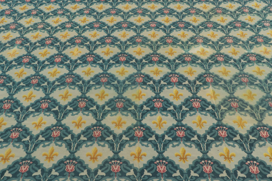 Antique Needlepoint Floral Rug