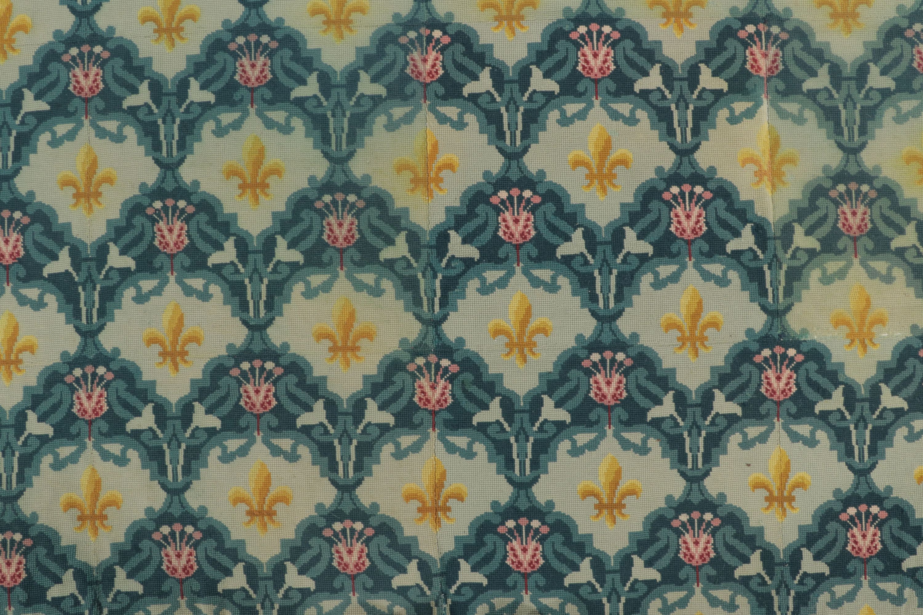Antique Needlepoint Floral Rug