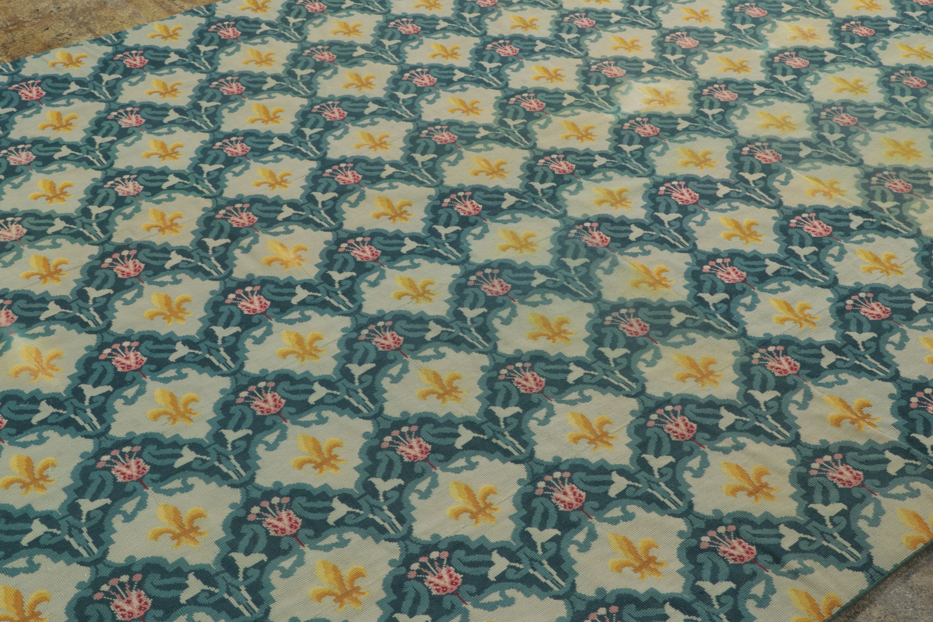 Antique Needlepoint Floral Rug