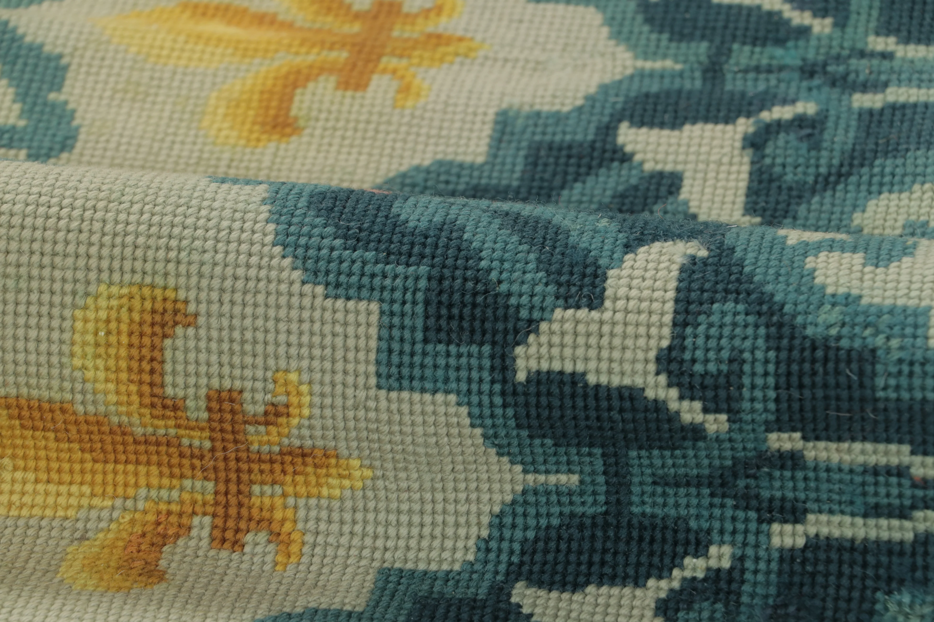 Antique Needlepoint Floral Rug