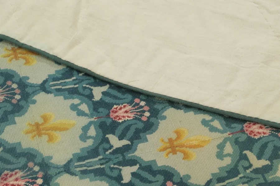 Antique Needlepoint Floral Rug