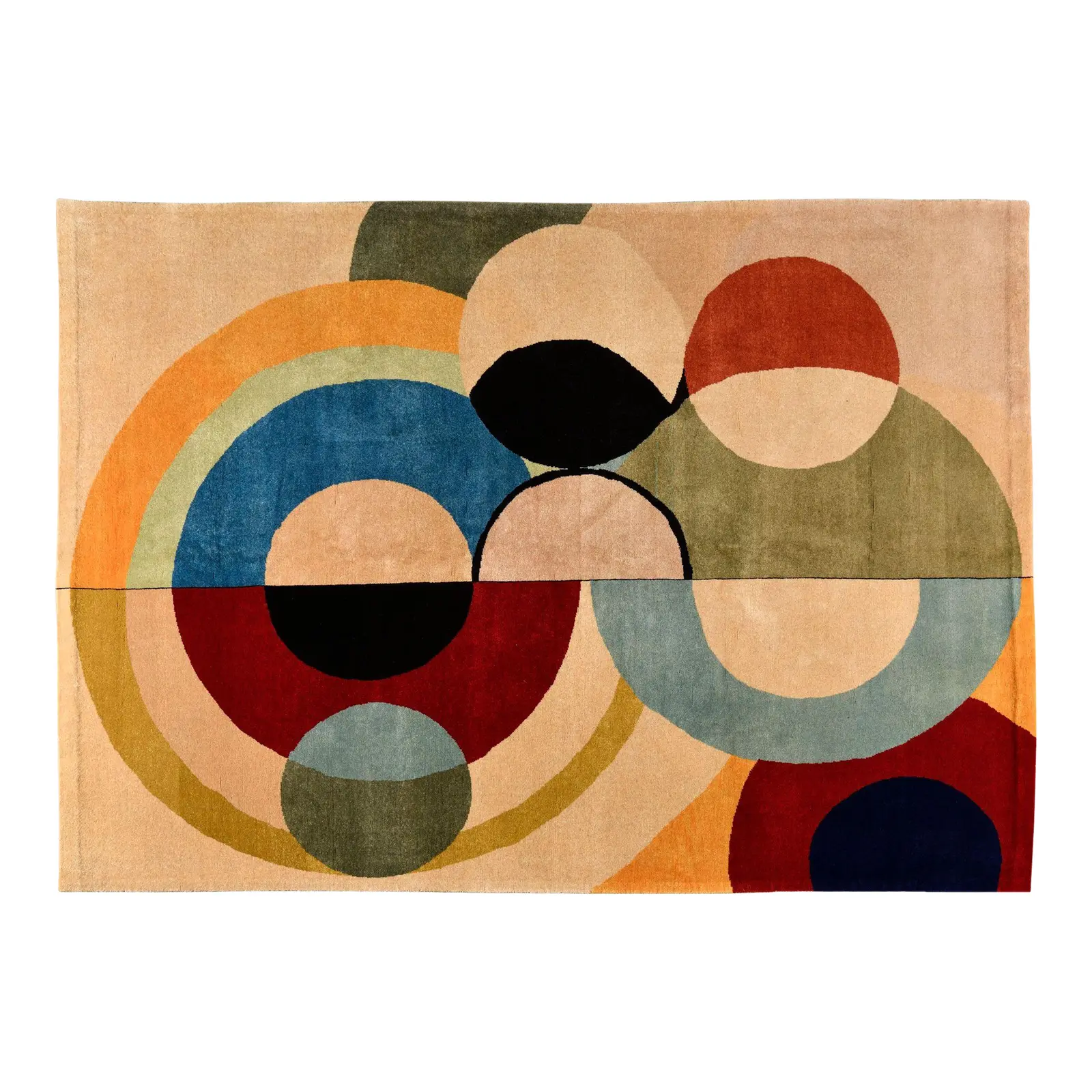 Vintage French Orphist Rug