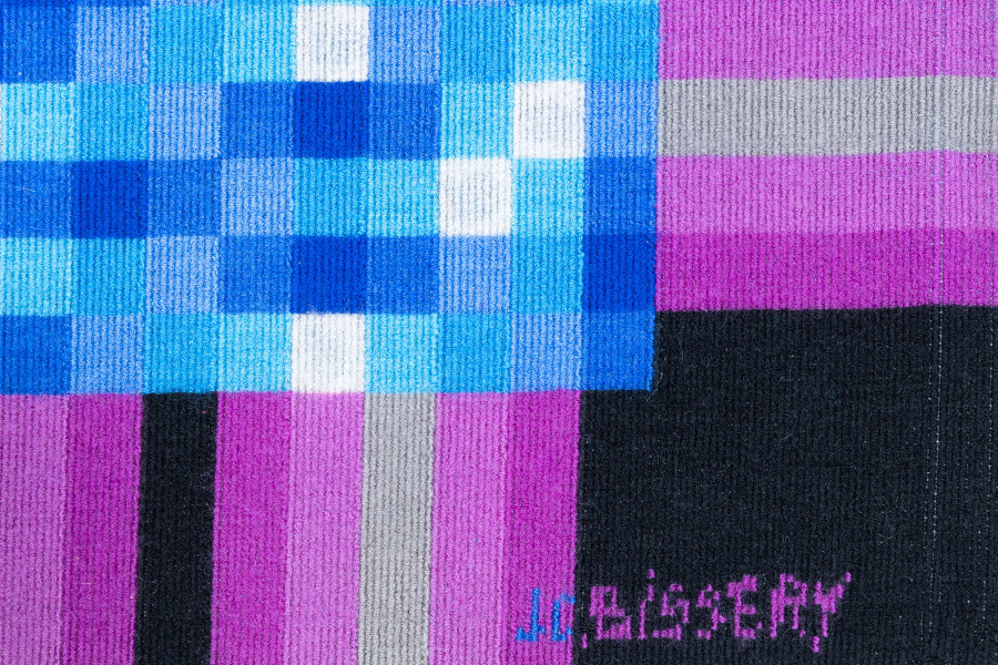 Hover image of Vintage French Geometric Abstract Tapestry, Signed by Bissery - Rug & Kilim
