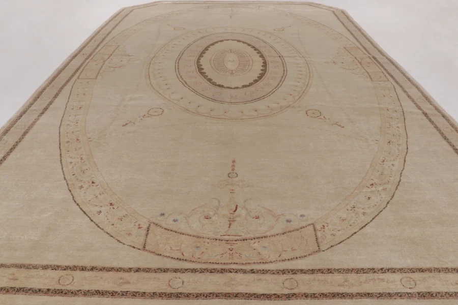 Hover image of Rug & Kilim’s Oversized French Savonnerie Custom Rug with Golden Medallion