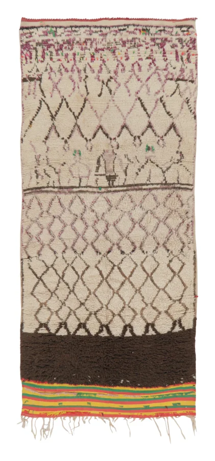 Vintage Moroccan Runner with Tribal Pictorials in Multicolour - Rug & Kilim