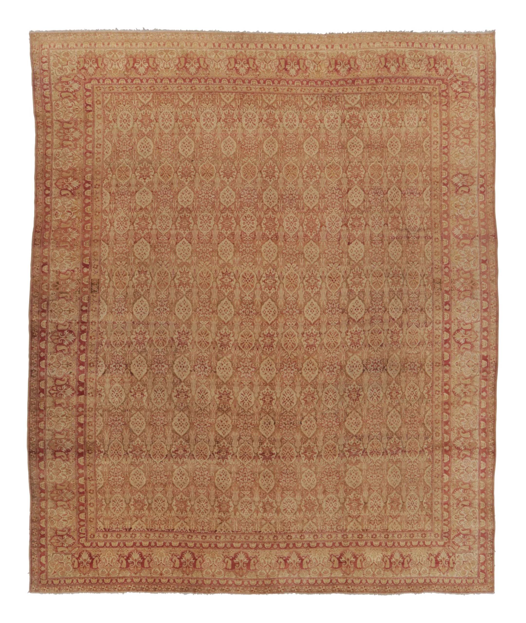 Oversized Antique Agra Floral Rug