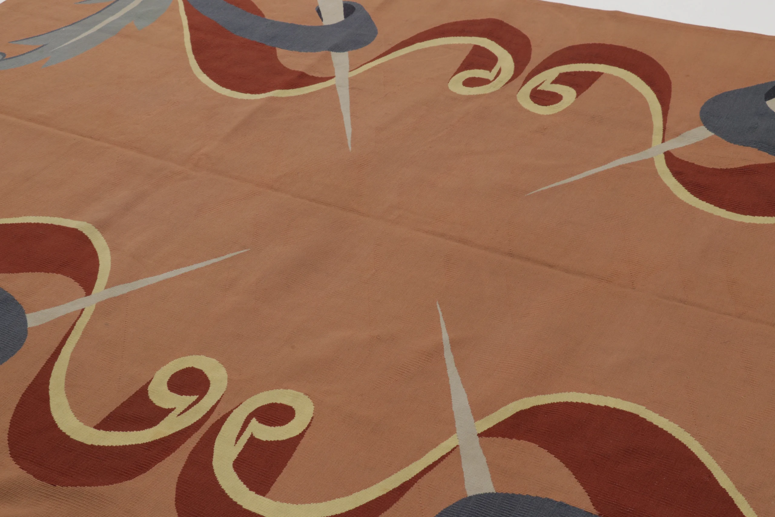 Signed Antique French Modernist Aubusson Rug