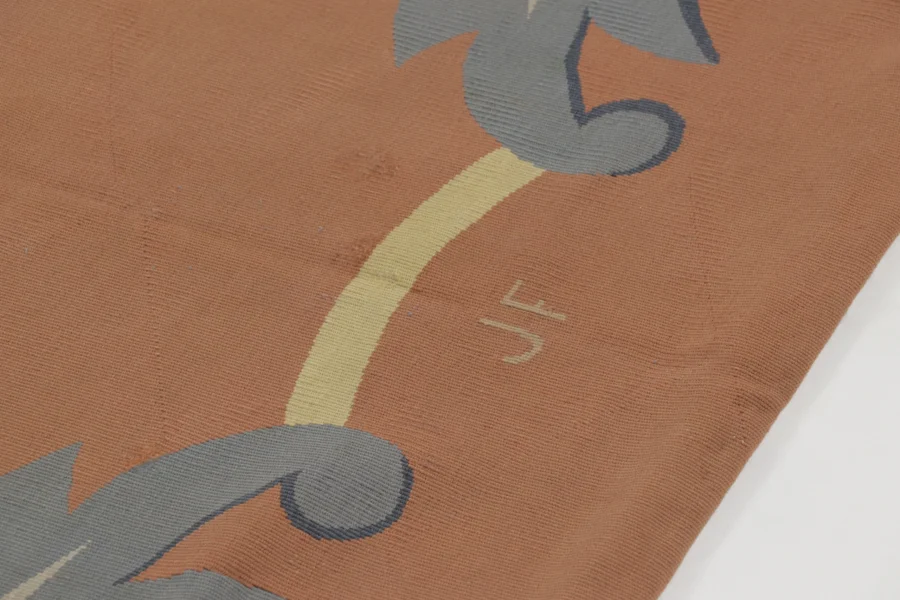 Signed Antique French Modernist Aubusson Rug