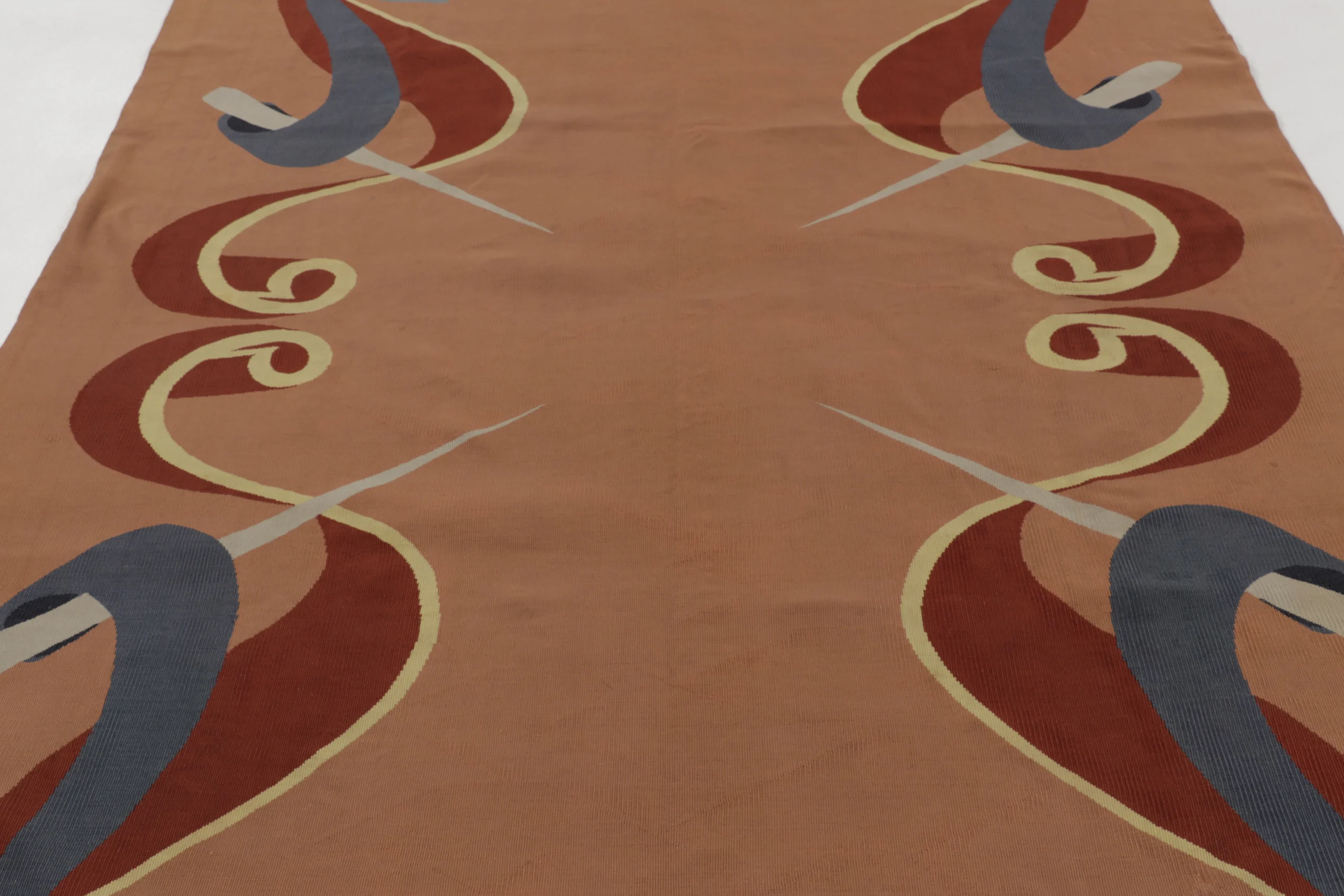 Signed Antique French Modernist Aubusson Rug