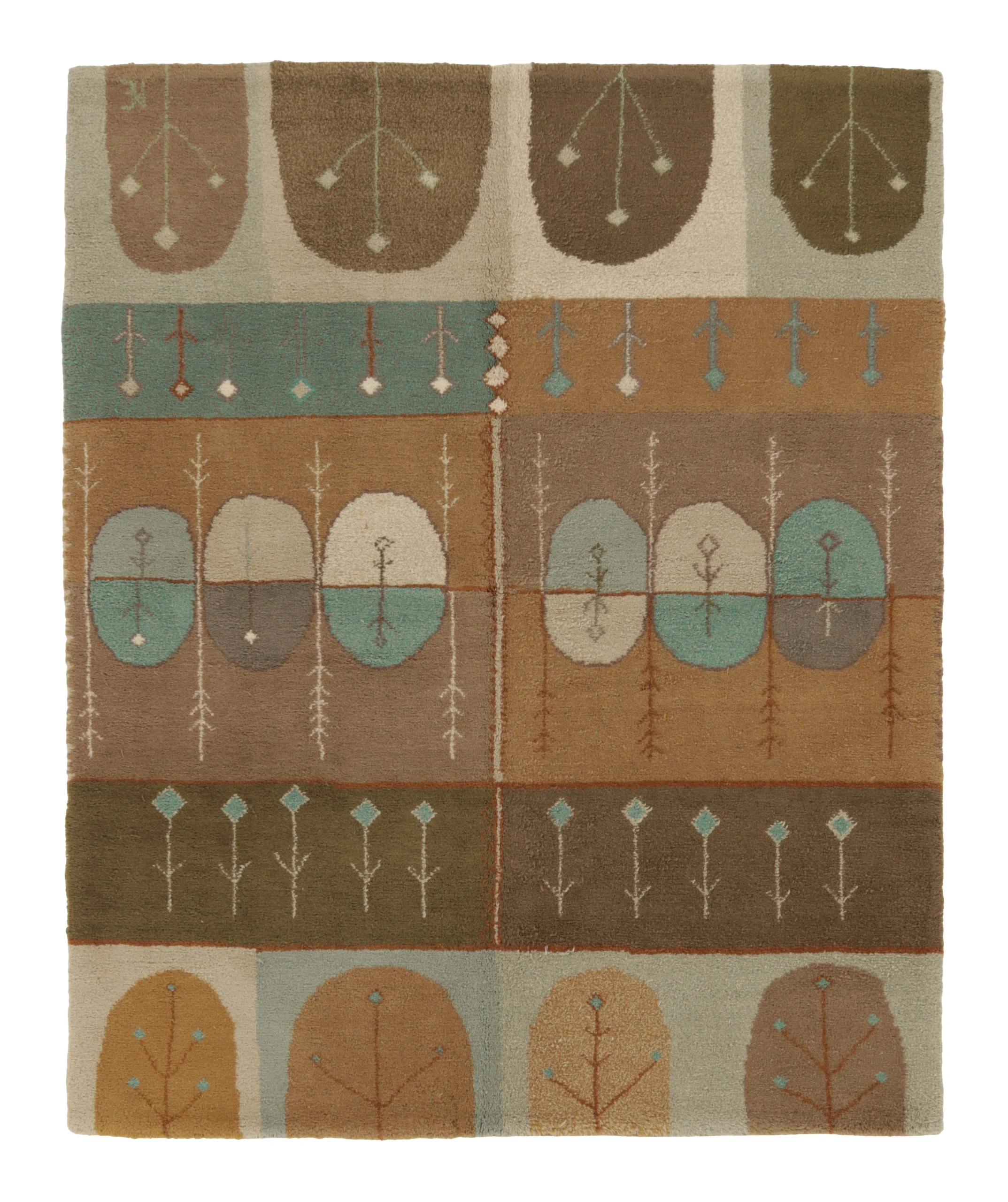 Vintage Scandinavian Geometric Flatweave