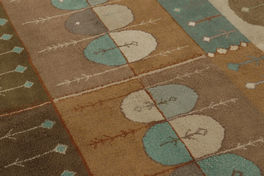 Vintage Scandinavian Geometric Flatweave