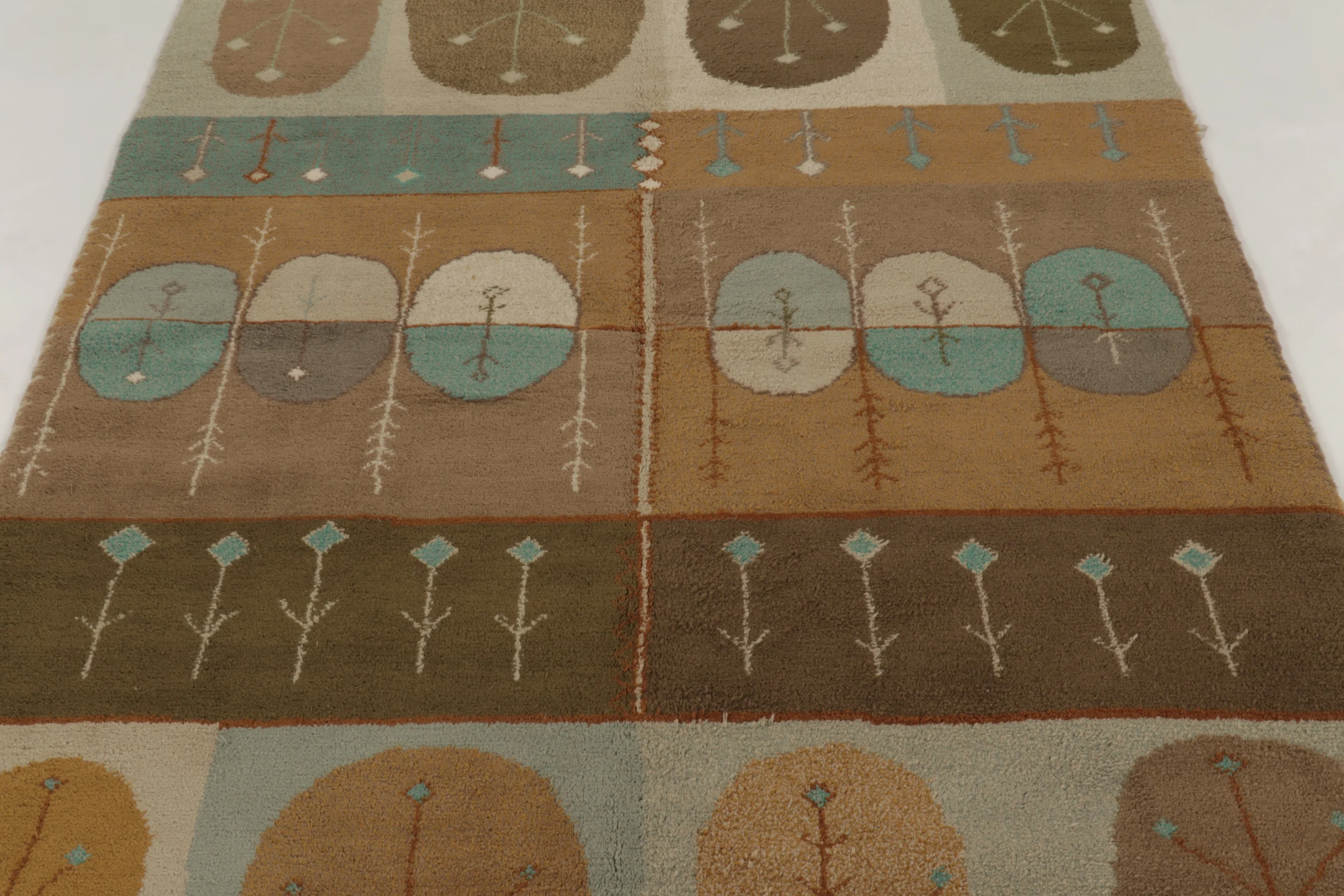 Vintage Scandinavian Geometric Flatweave