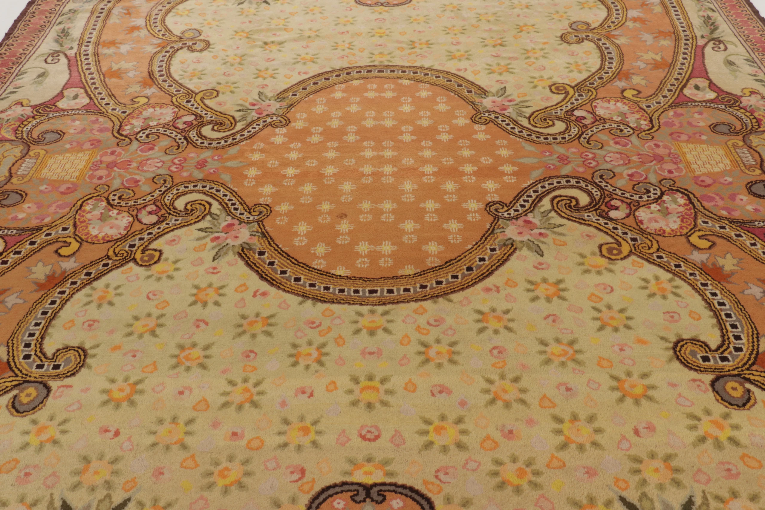 Antique Belgian Art Deco Rug