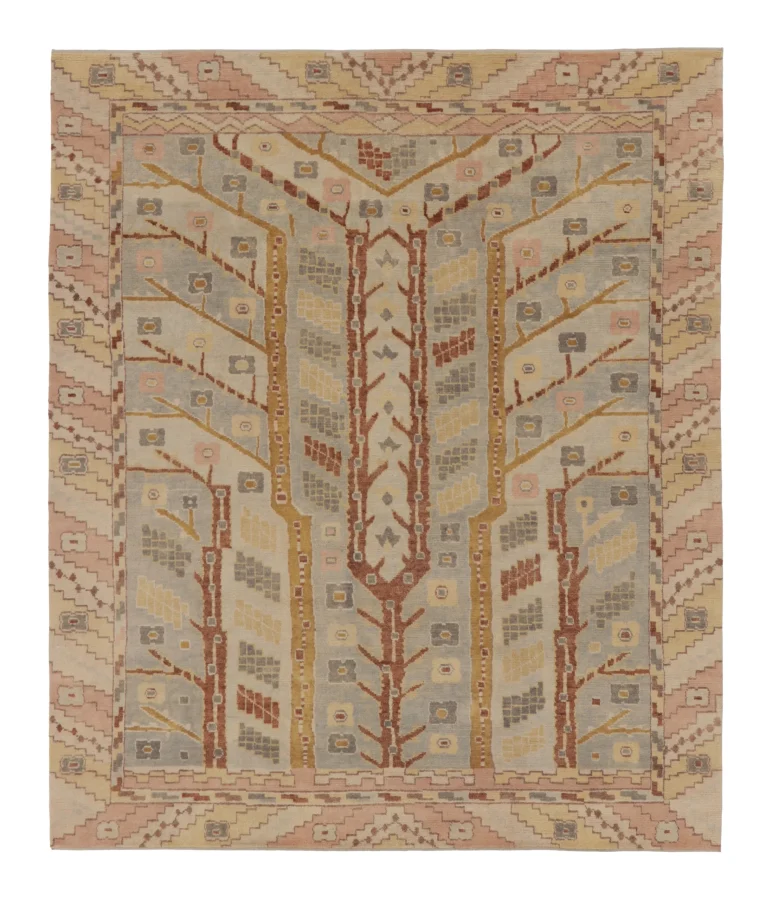Rug & Kilim’s Contemporary Oushak Rug in Beige & Brown with Tree of Life Patterns