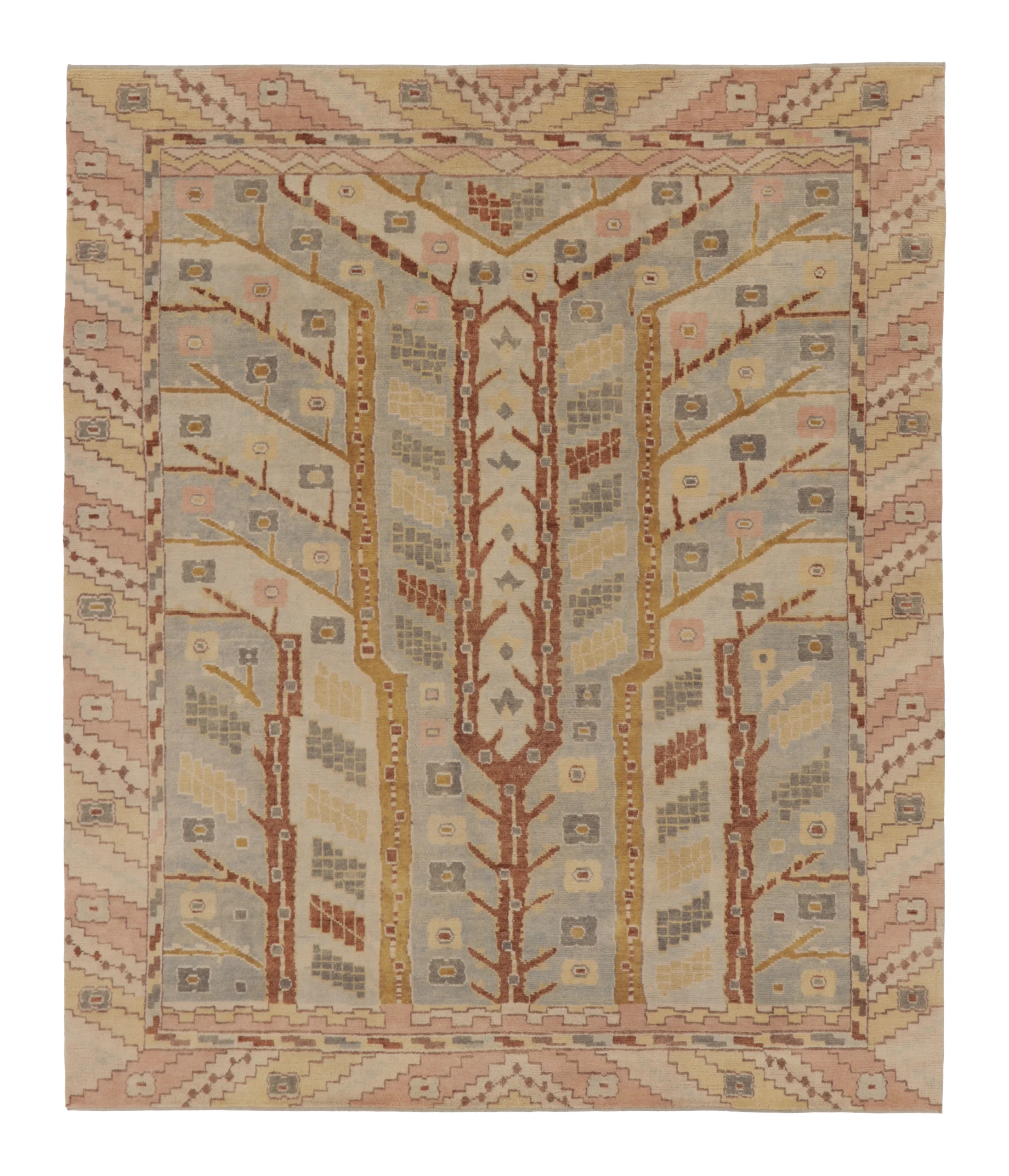 Modern Oushak Floral Rug