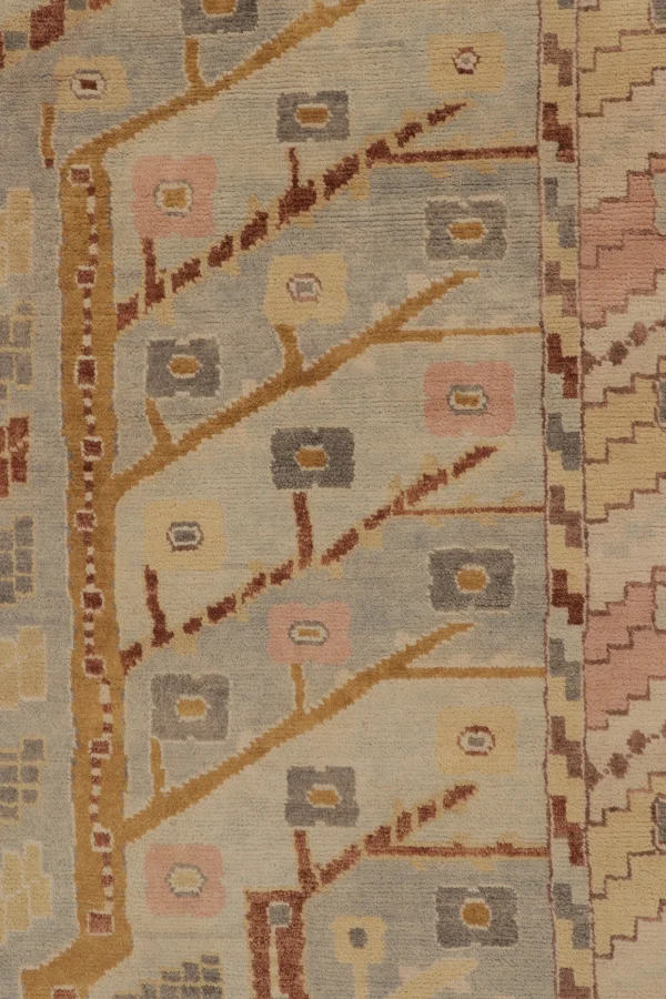 Modern Oushak Floral Rug