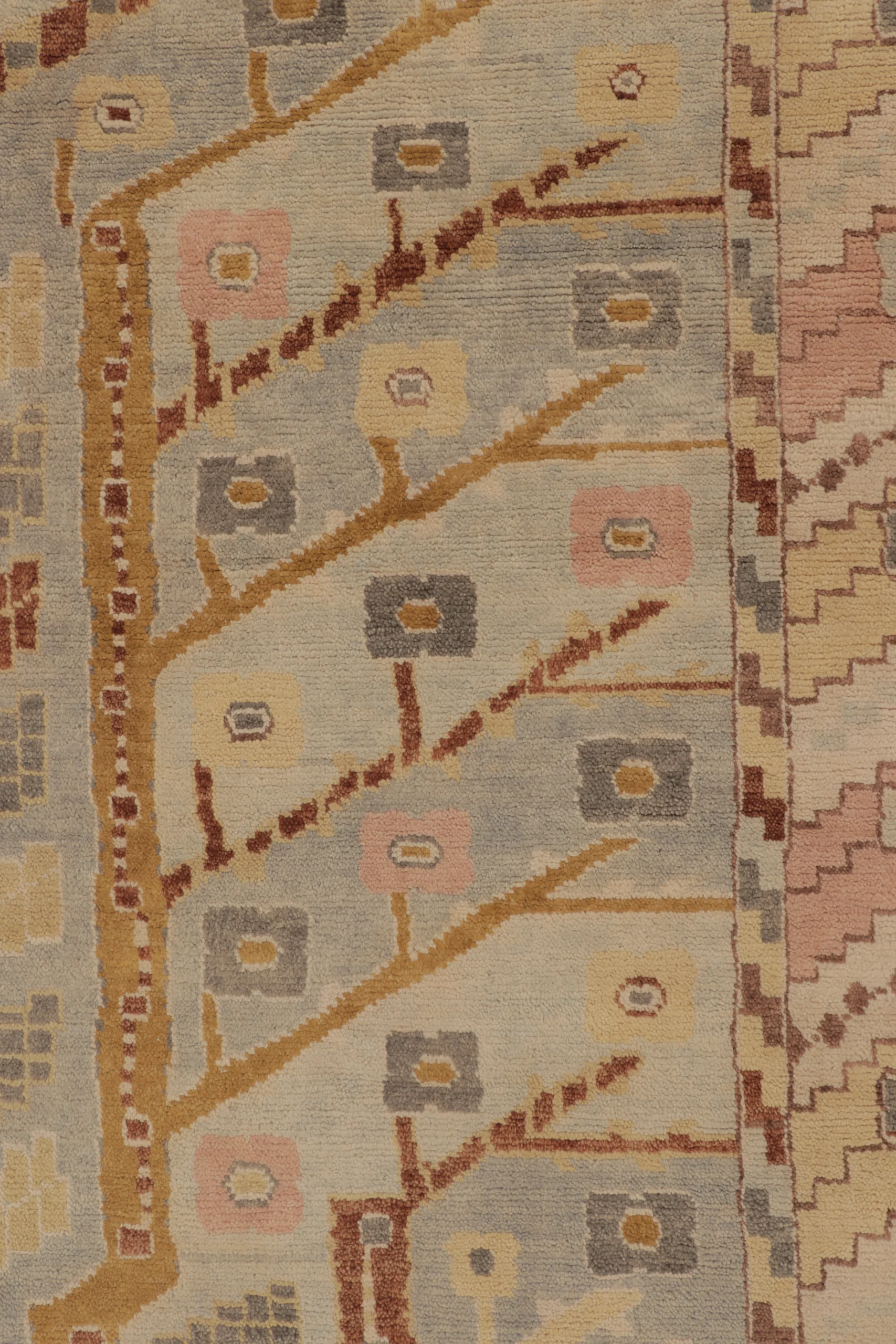 Modern Oushak Floral Rug