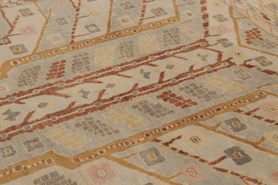 Modern Oushak Floral Rug