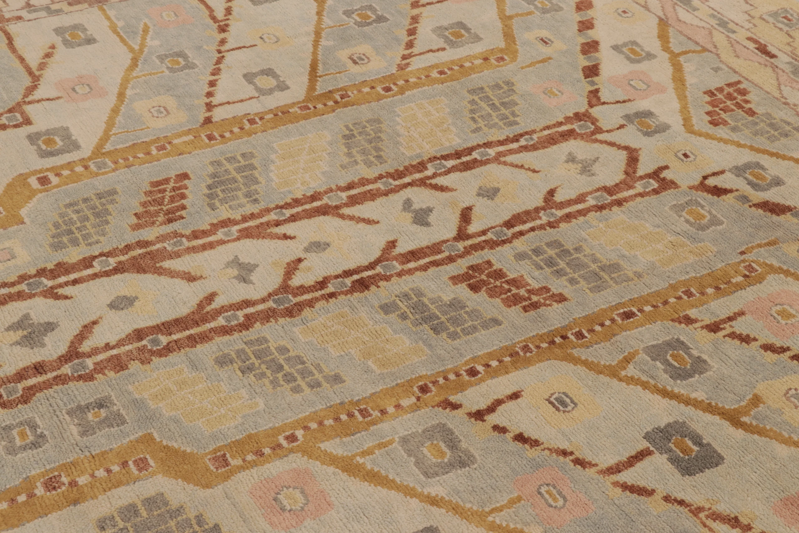 Modern Oushak Floral Rug