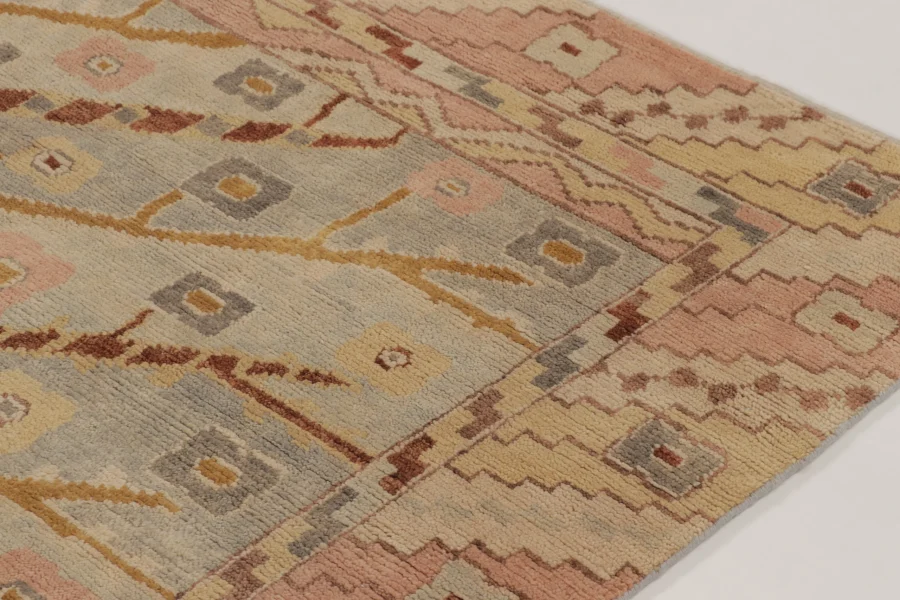 Modern Oushak Floral Rug