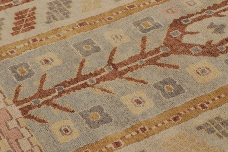 Modern Oushak Floral Rug