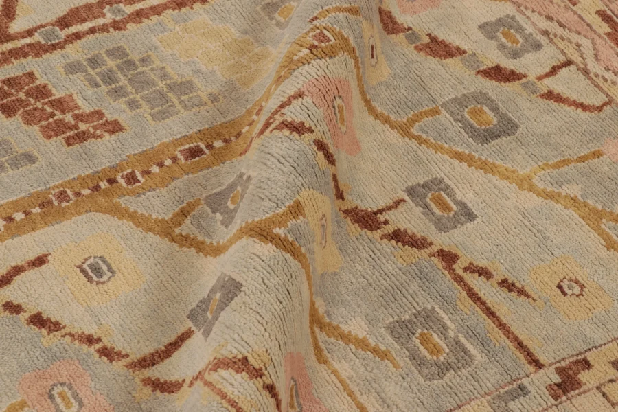 Modern Oushak Floral Rug