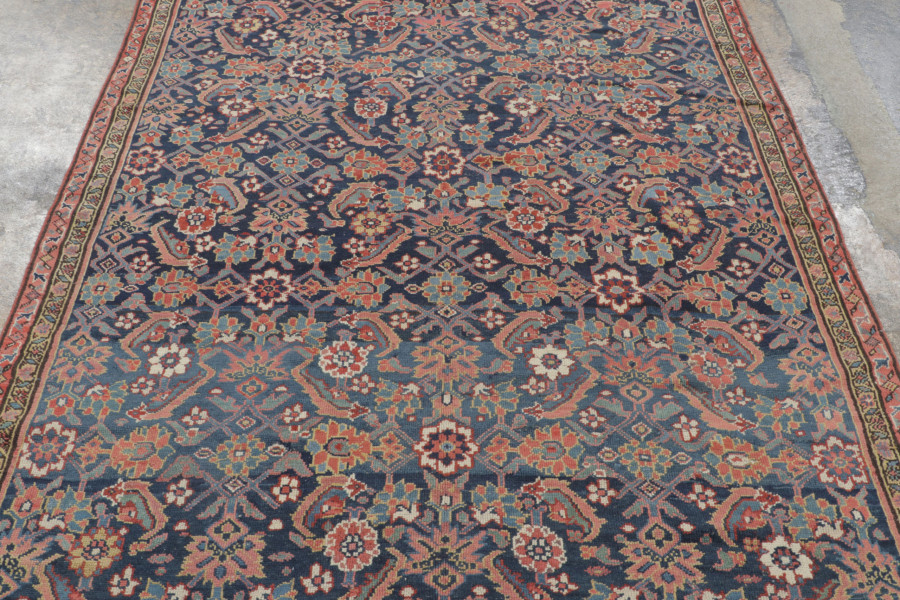 Antique Persian Floral Geometric Rug