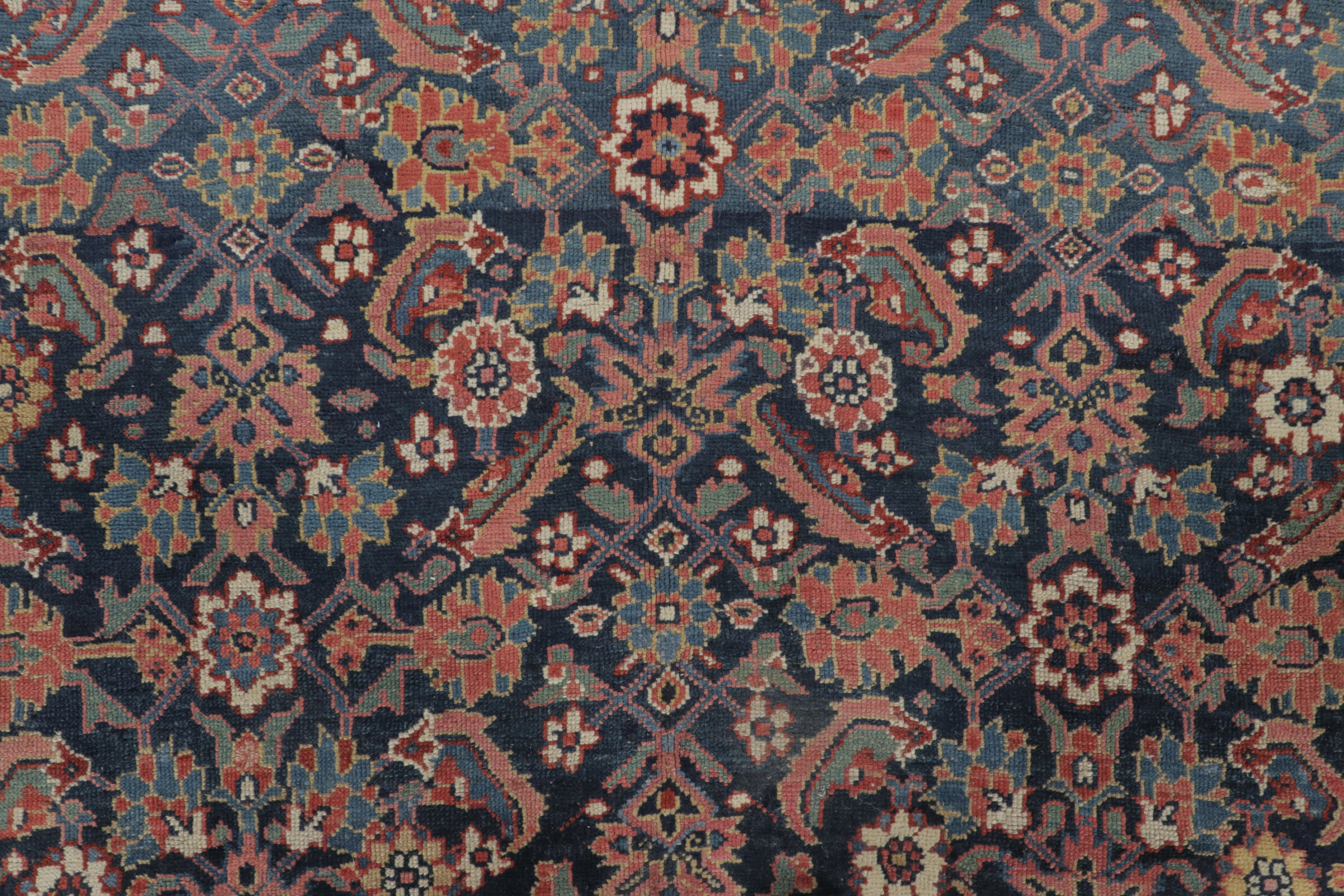Antique Persian Floral Geometric Rug