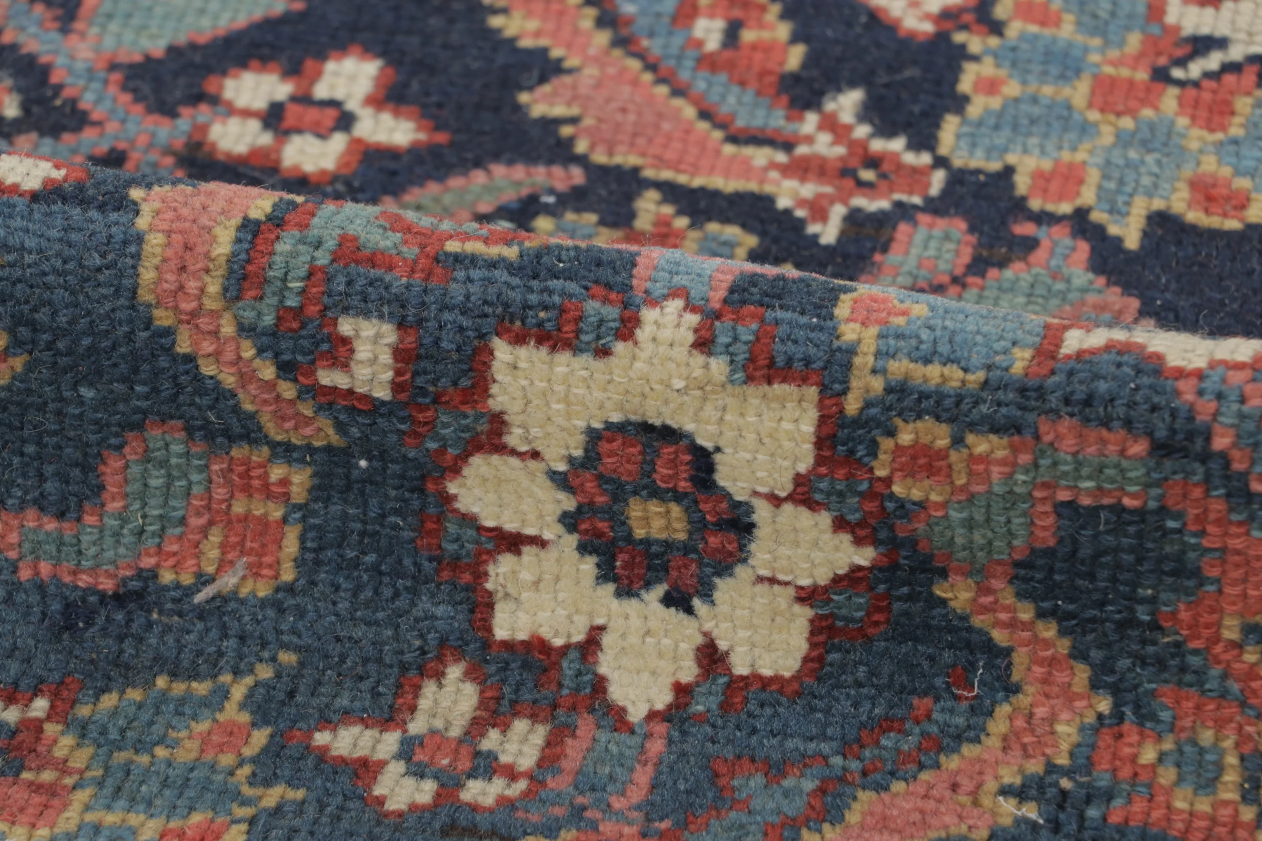 Antique Persian Floral Geometric Rug