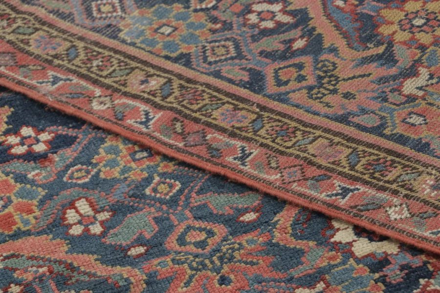 Antique Persian Floral Geometric Rug