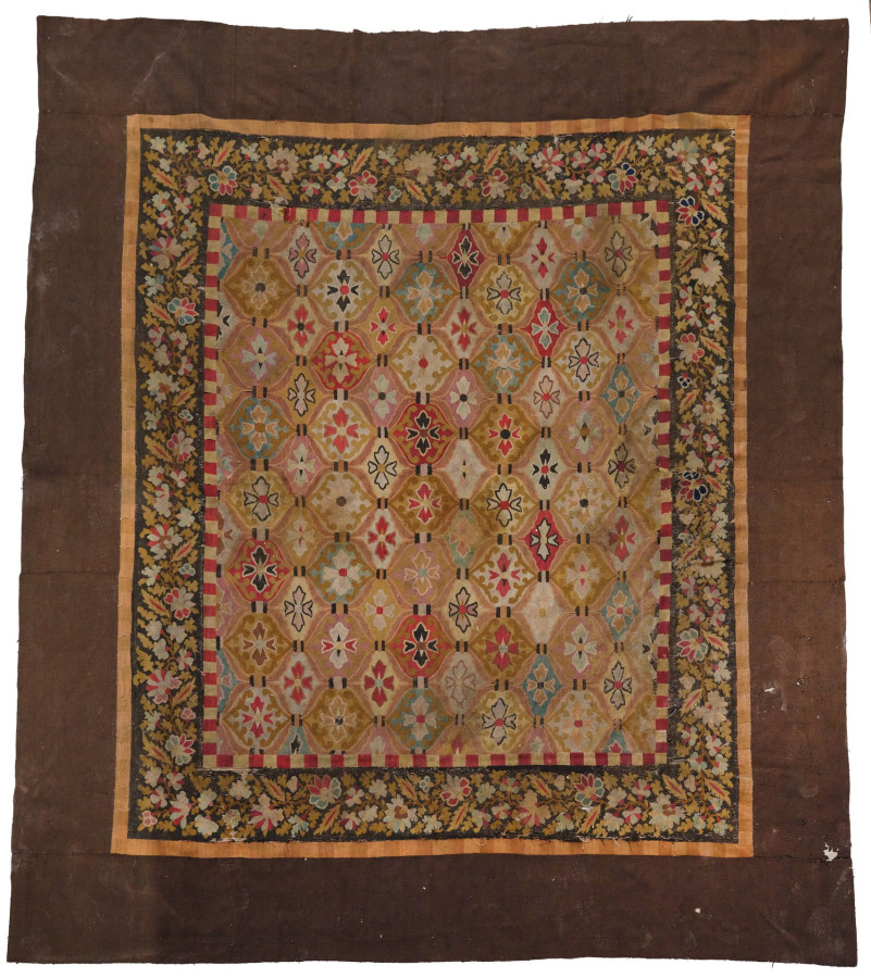 Antique French Aubusson Needlepoint Rug