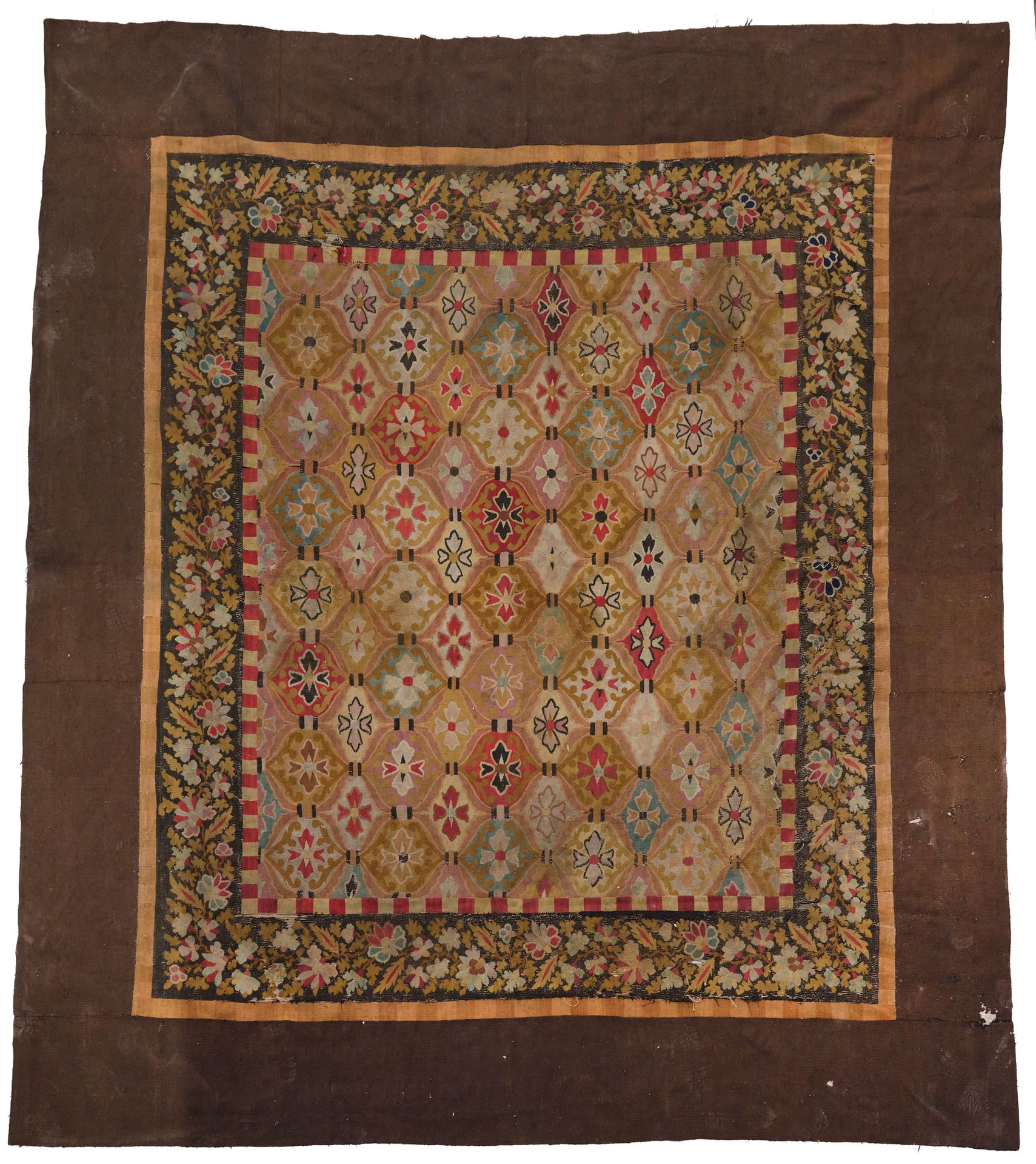 Antique French Aubusson Needlepoint Rug