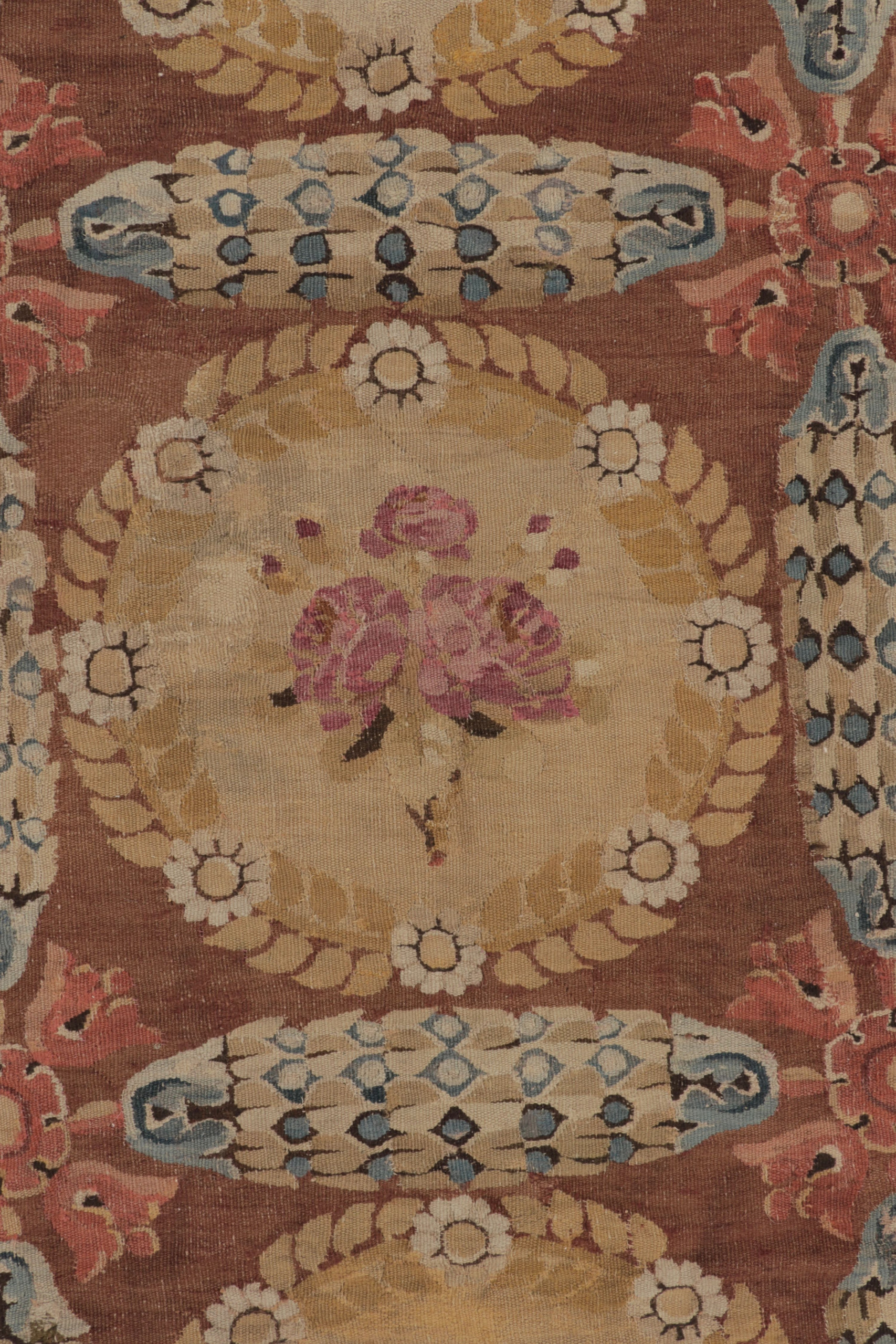 Antique Aubusson Square Rug