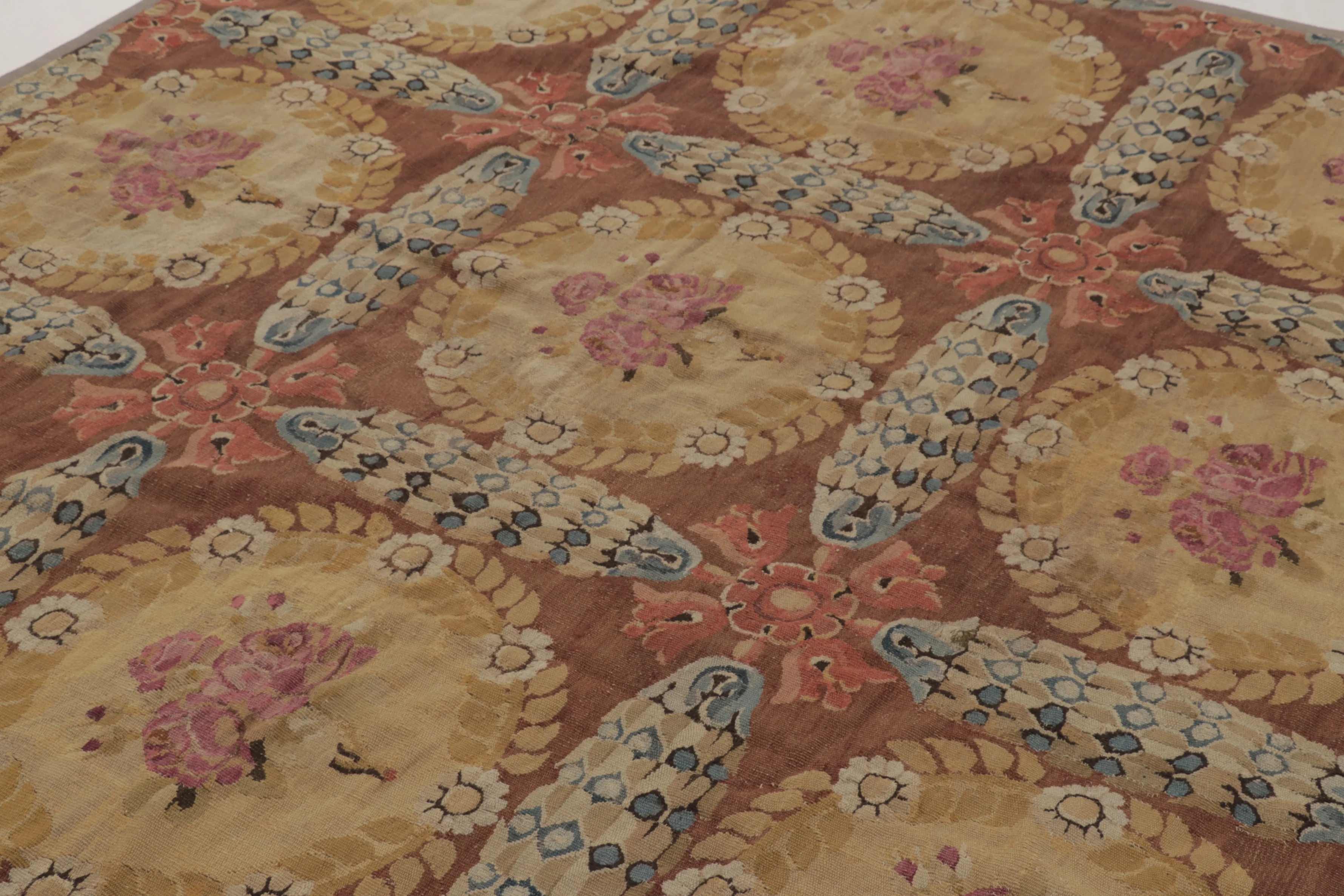 Antique Aubusson Square Rug