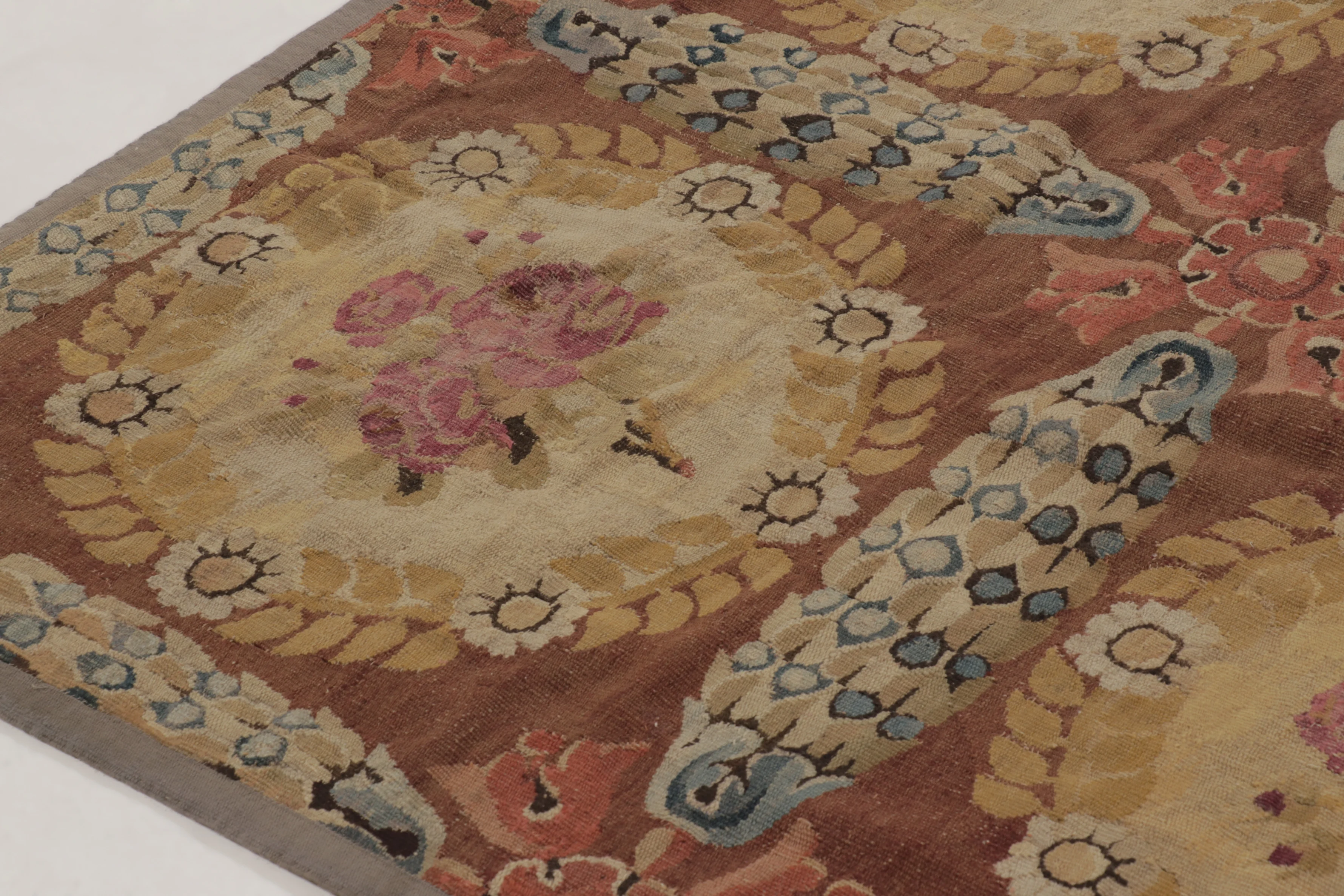 Antique Aubusson Square Rug