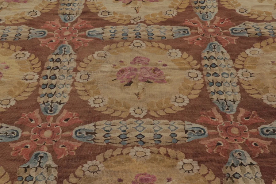 Antique Aubusson Square Rug