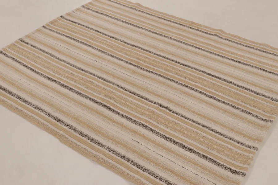Hover image of Rug & Kilim's Contemporary Rez Kilim Flatweave Rug with Multi-Stripe Design