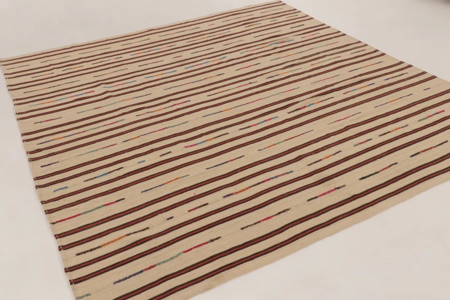 Hover image of Vintage Persian Palas Bidjar Kilim with Polychromatic Stripes - Rug & Kilim