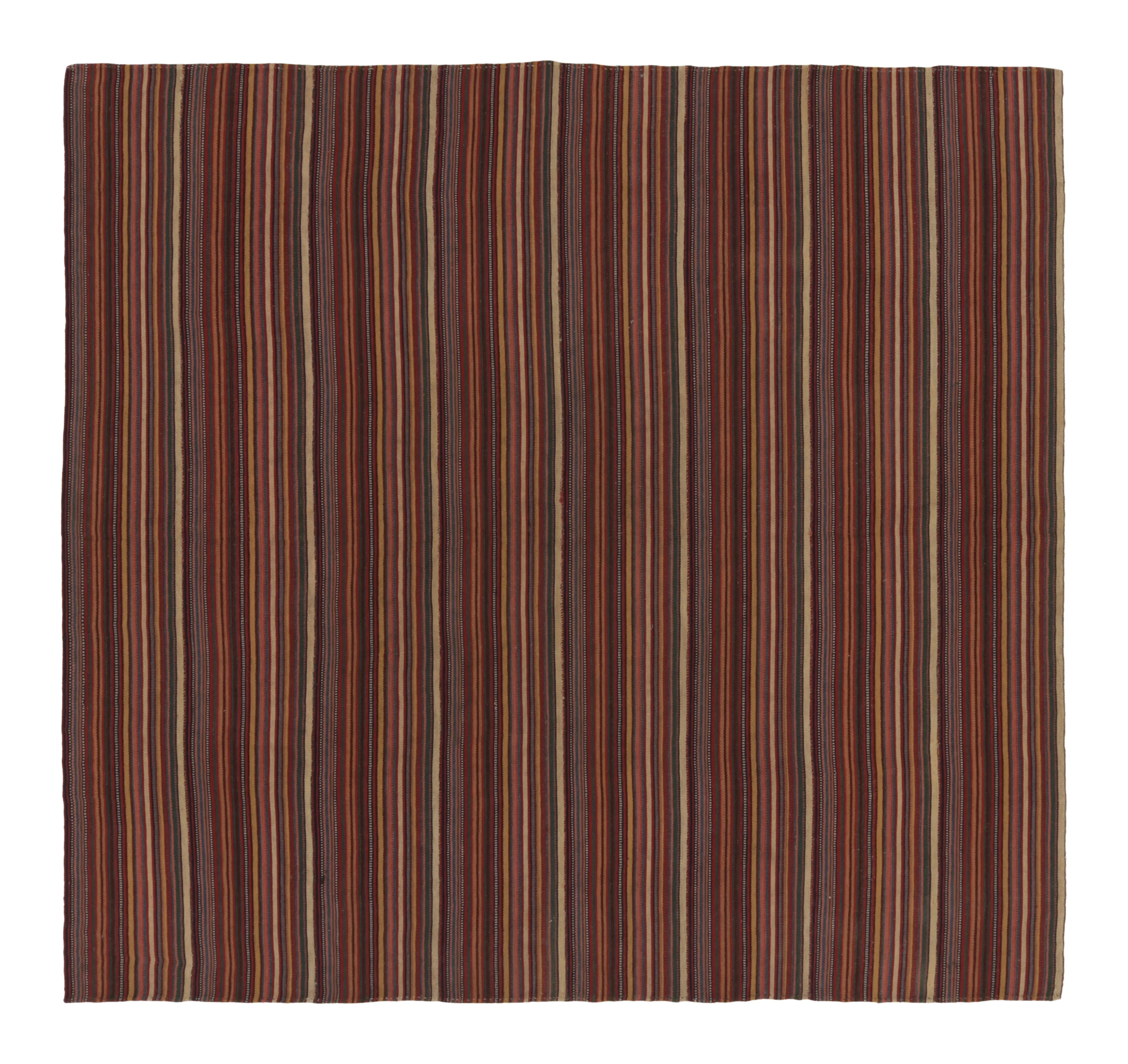 Contemporary Striped Square Kilim