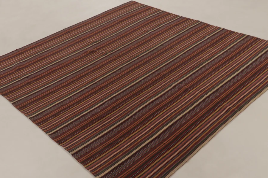Contemporary Striped Square Kilim