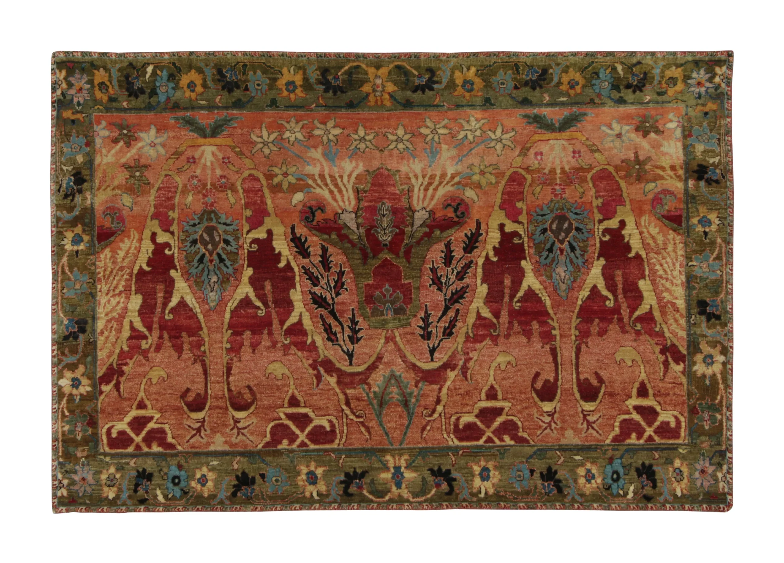 Contemporary Persian Bidjar Style Floral Rug