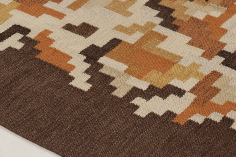 Vintage Swedish Geometric Kilim