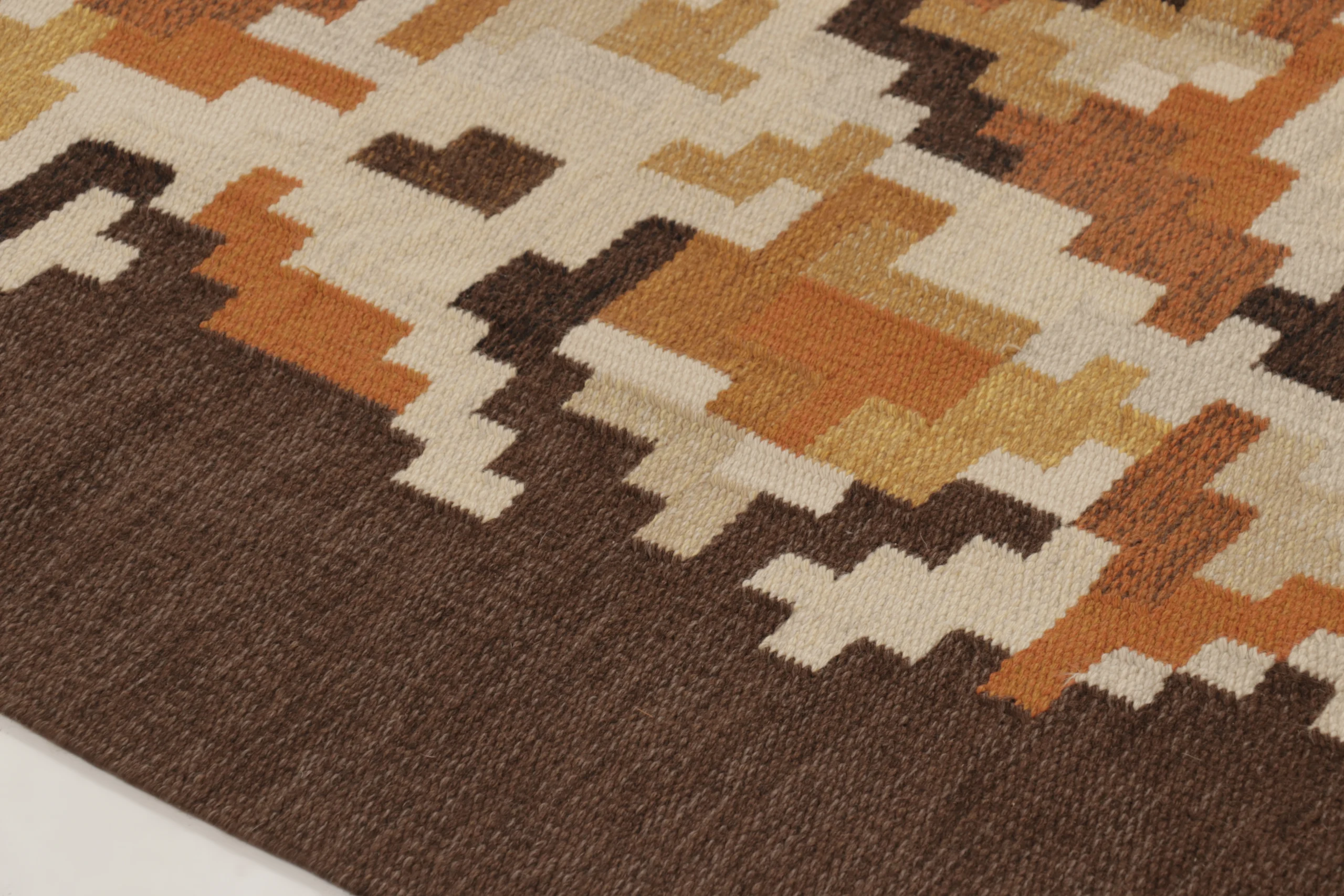 Vintage Swedish Geometric Kilim