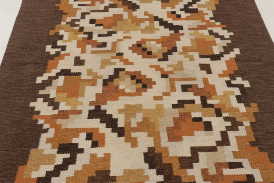 Vintage Swedish Geometric Kilim