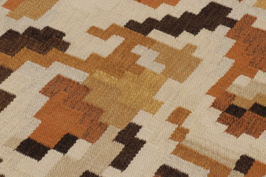 Vintage Swedish Geometric Kilim